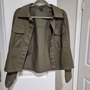 Express Olive Green Twill Jacket